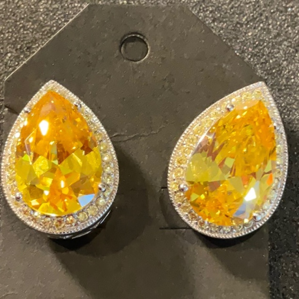 Elegant Yellow Teardrop Earrings